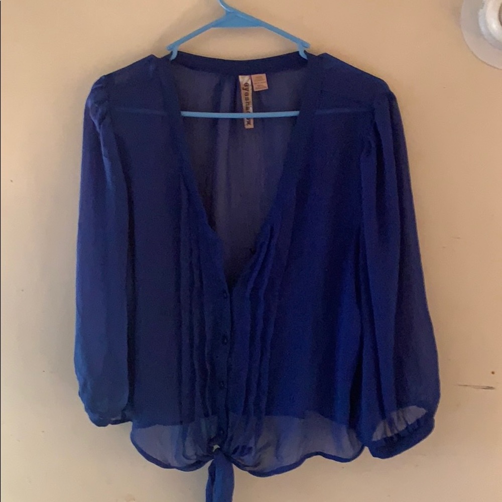 ✨neon dark blue dress button down shirt✨